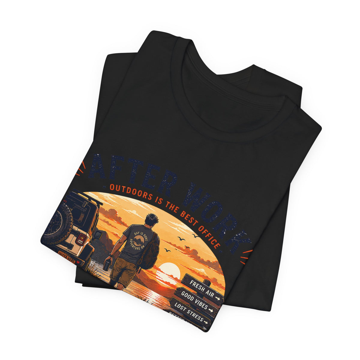 After Work Clock Out Watch Sunset T-Shirt — Sunset Fishing Vibes Tee