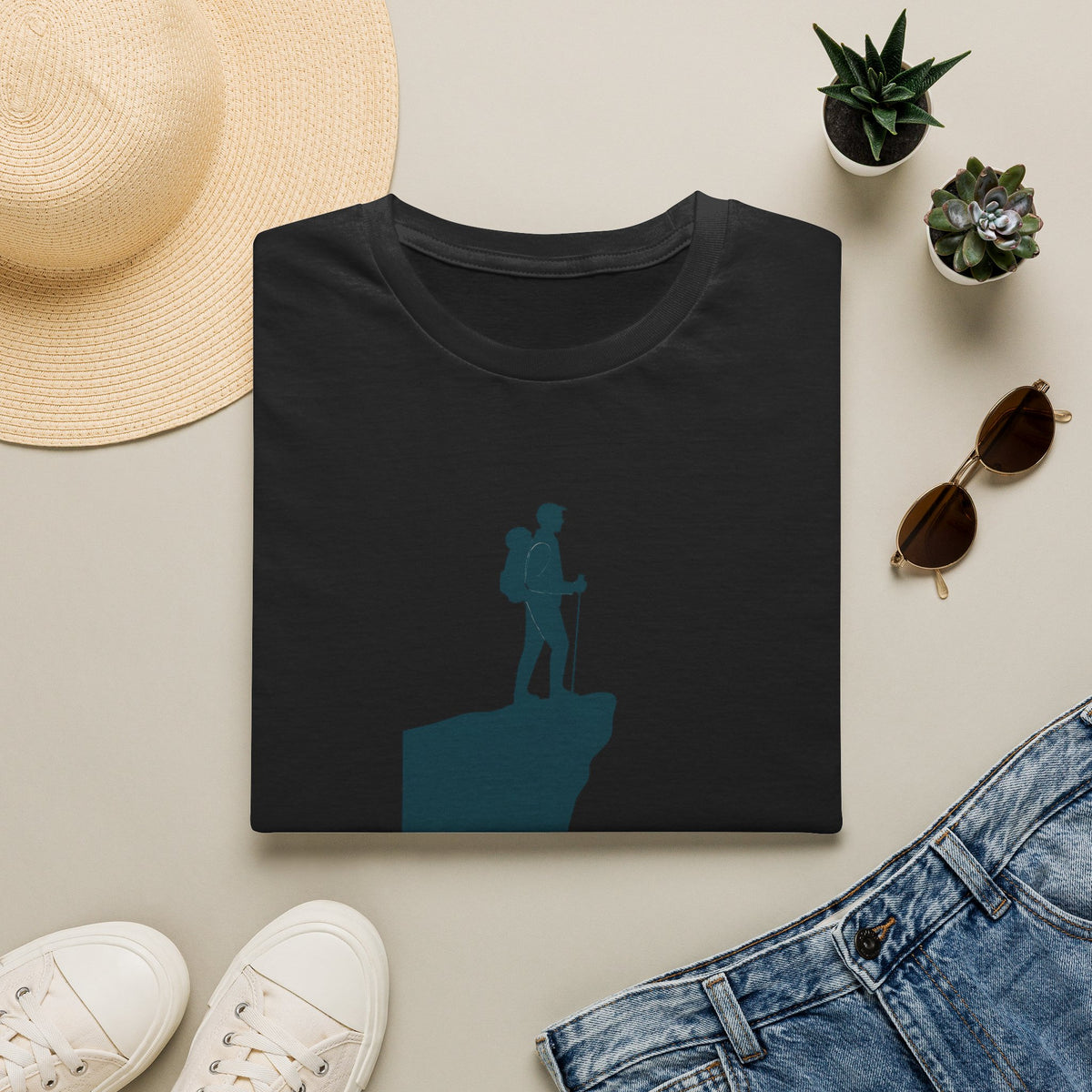 Hiker on Cliff T-Shirt