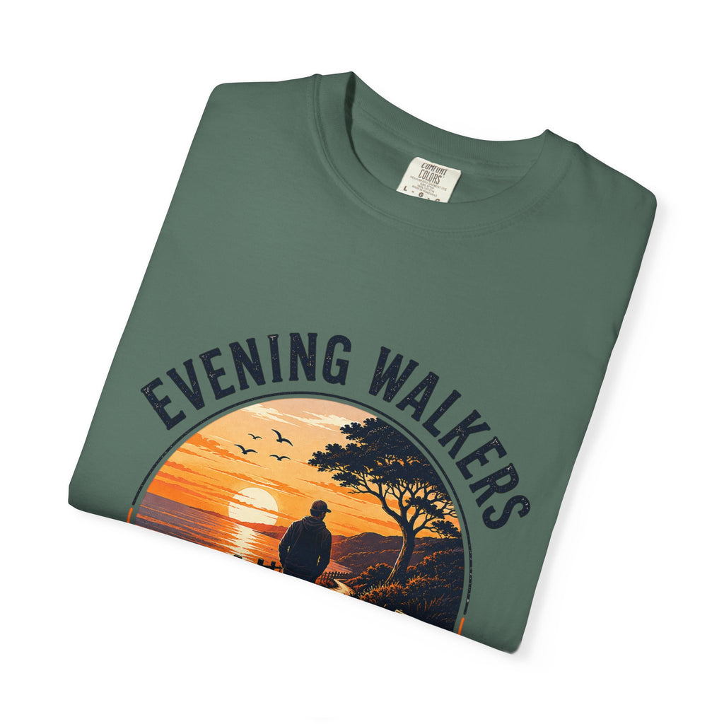 Sunset Walk T-Shirt — "Evening Walkers: Just One More Sunset Walk" Graphic Tee