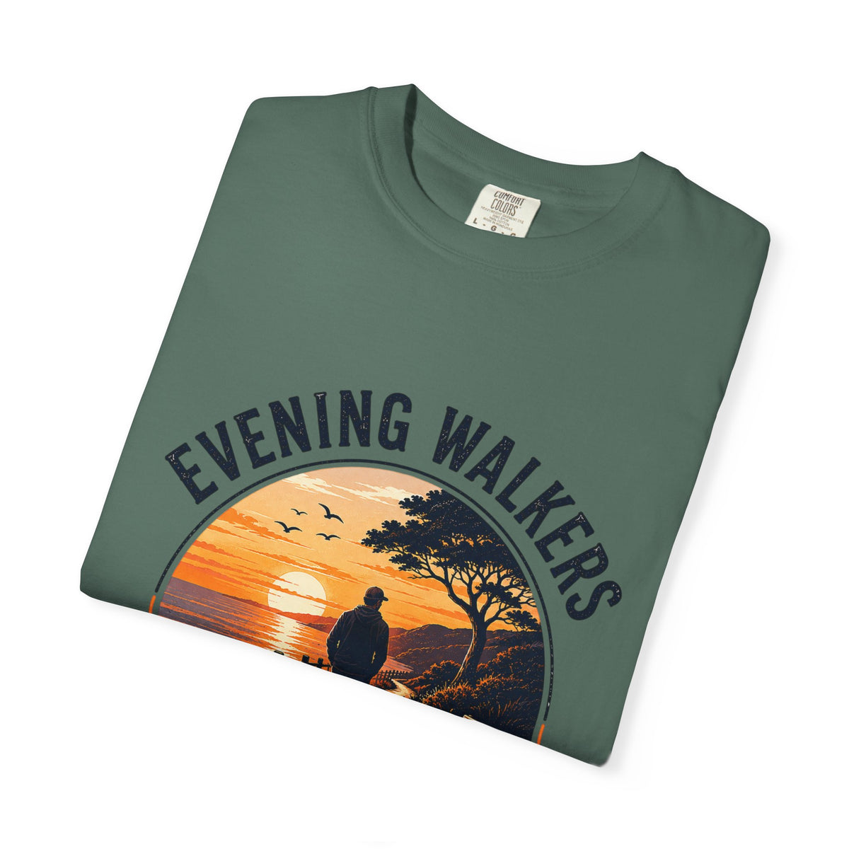 Sunset Walk T-Shirt — "Evening Walkers: Just One More Sunset Walk" Graphic Tee