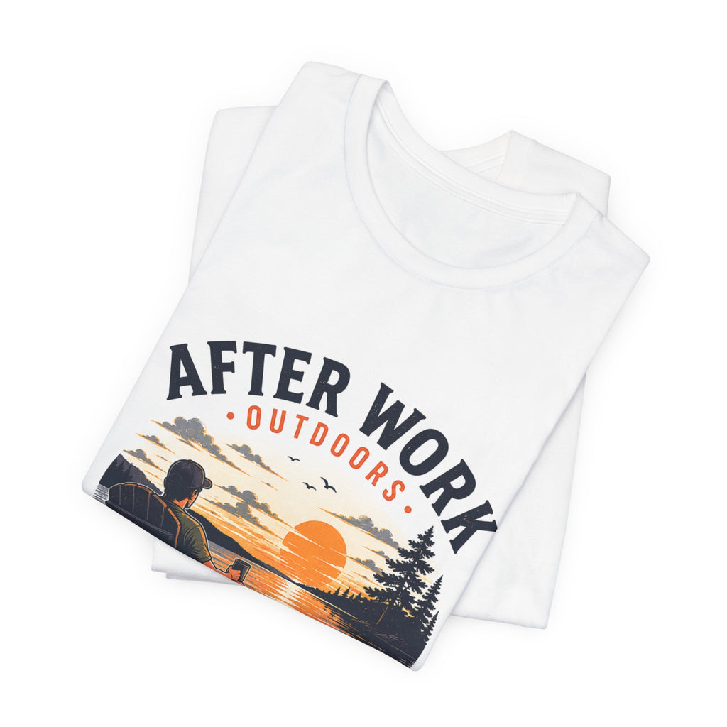 After Work Outdoors T-Shirt — "Clock Out, Watch Sunset" Sunset Fishing Tee