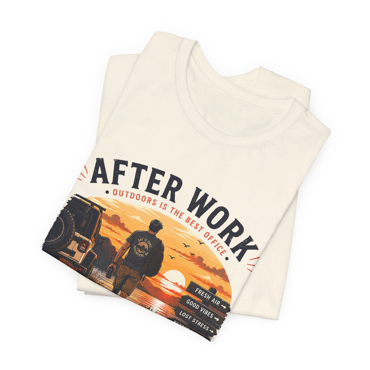 After Work Clock Out Watch Sunset T-Shirt — Sunset Fishing Vibes Tee