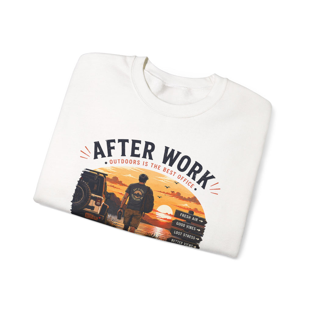 Crewneck Sweatshirt — After Work Clock Out: Watch Sunset Graphic