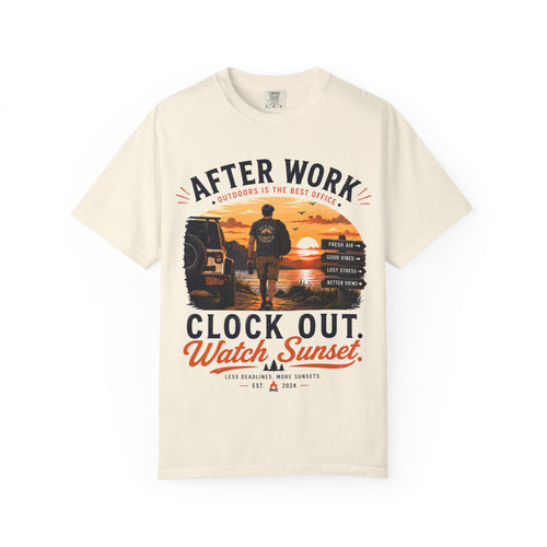 After Work Clock Out Watch Sunset T-Shirt