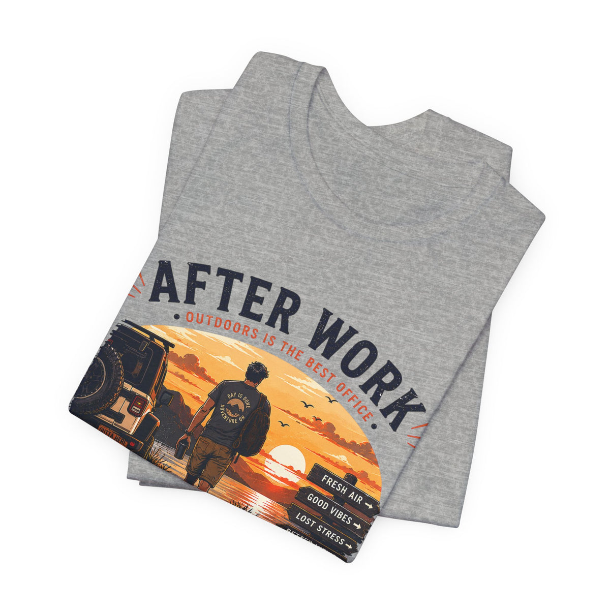 After Work Clock Out Watch Sunset T-Shirt — Sunset Fishing Vibes Tee