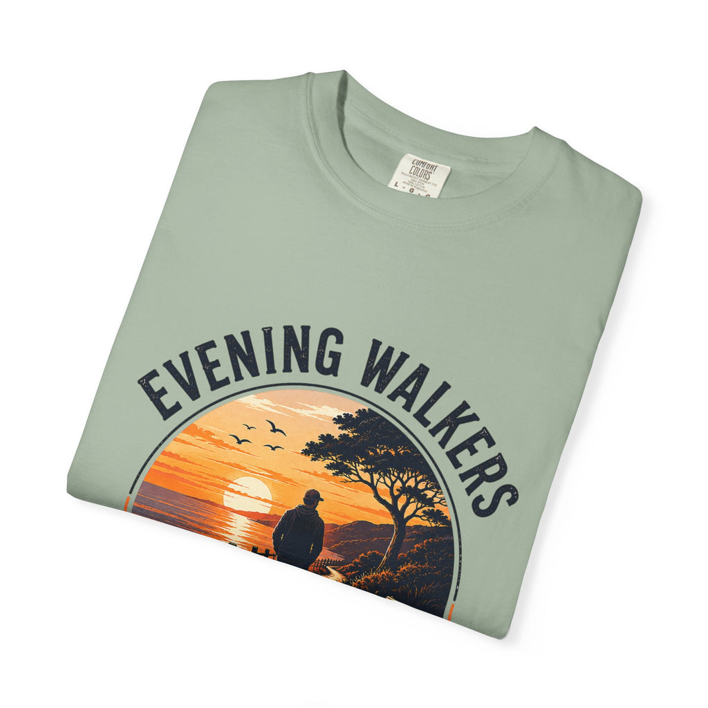 Sunset Walk T-Shirt — "Evening Walkers: Just One More Sunset Walk" Graphic Tee