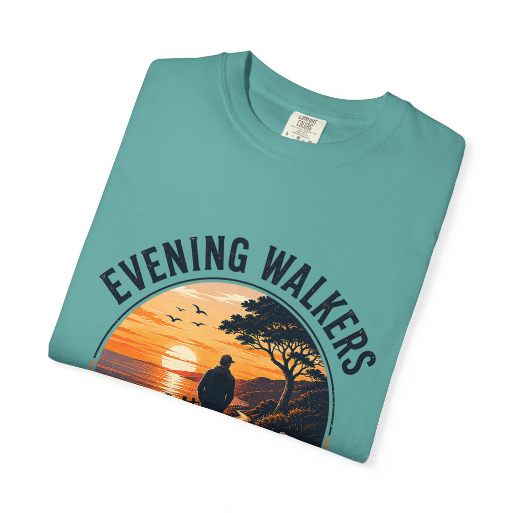 Sunset Walk T-Shirt — "Evening Walkers: Just One More Sunset Walk" Graphic Tee