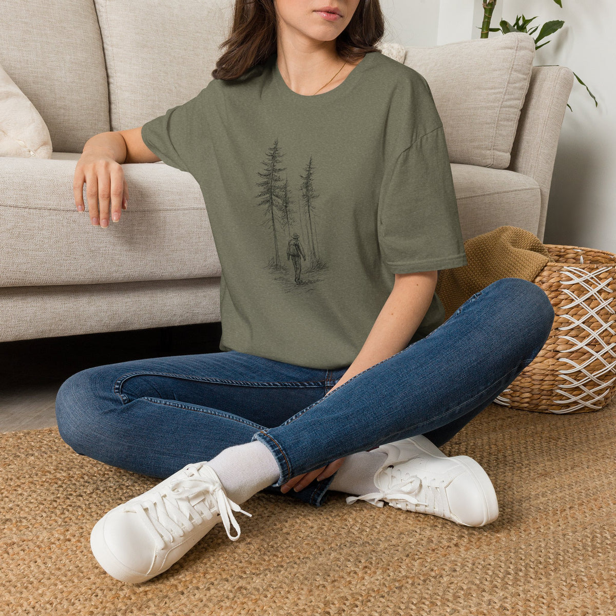 Hiker in Dark Forest T-Shirt
