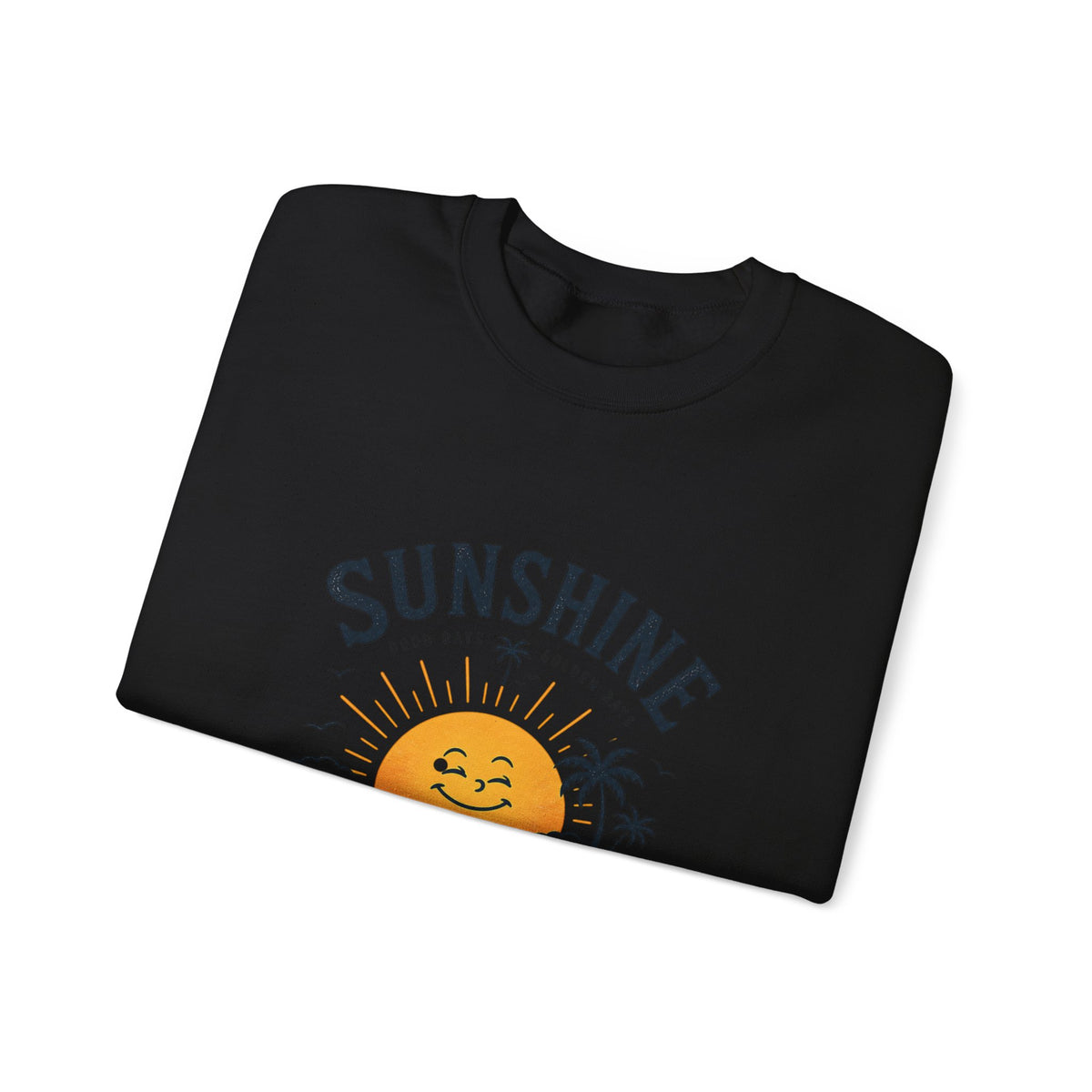Sunshine Evening Crewneck Sweatshirt — Retro Sunset Palm Graphic