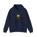 Sunshine Evening Hoodie — Retro Smiling Sun Palm Tree Sweatshirt