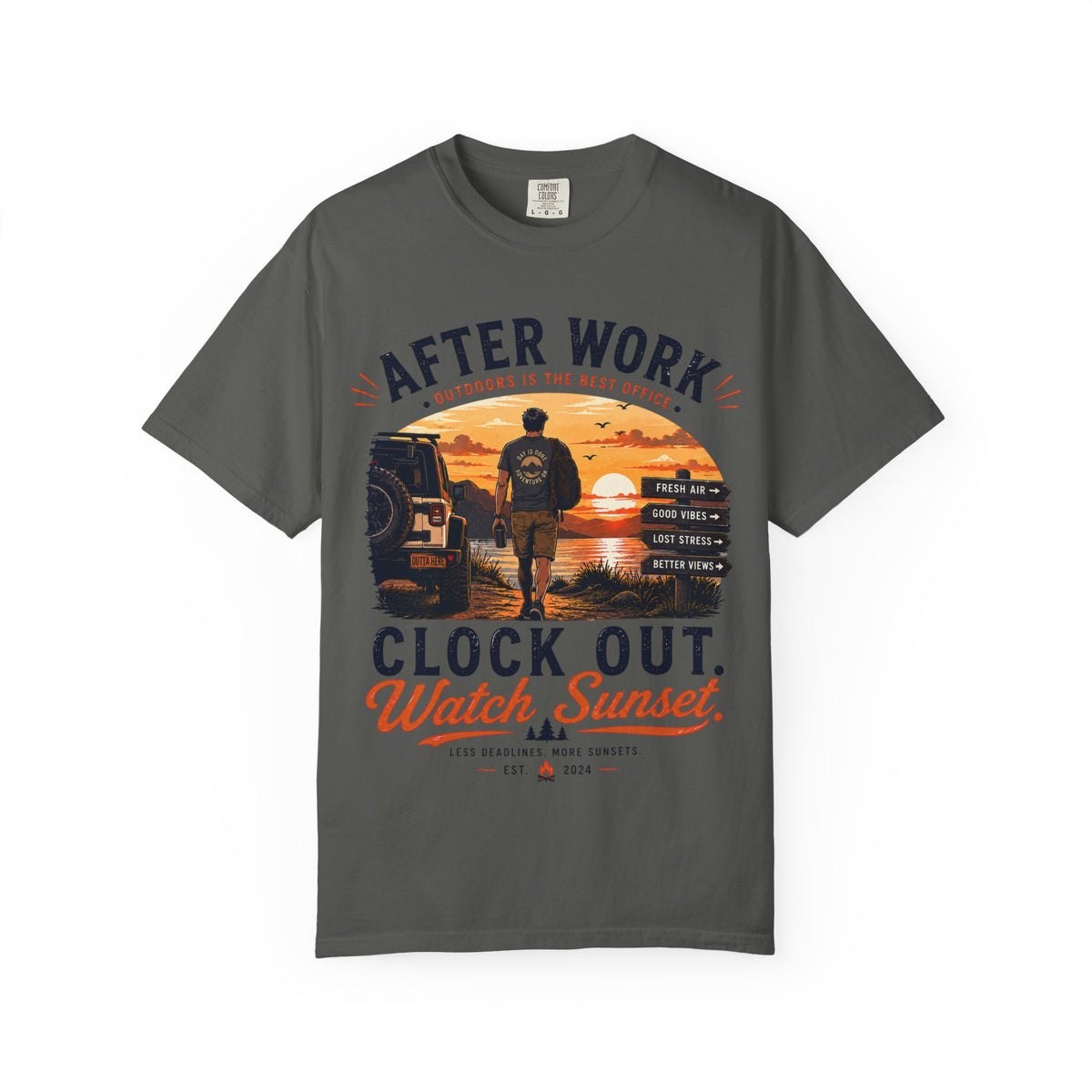 After Work Clock Out Watch Sunset T-Shirt