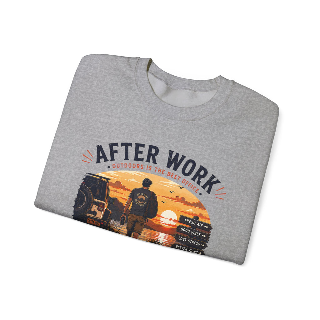 Crewneck Sweatshirt — After Work Clock Out: Watch Sunset Graphic