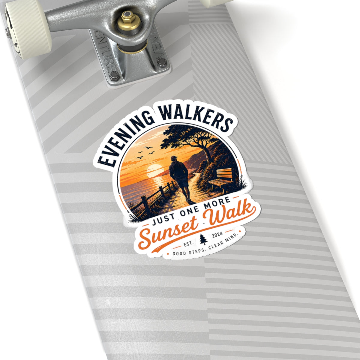 Evening Walkers Sunset Walk Sticker — Kiss-Cut Vinyl Decal