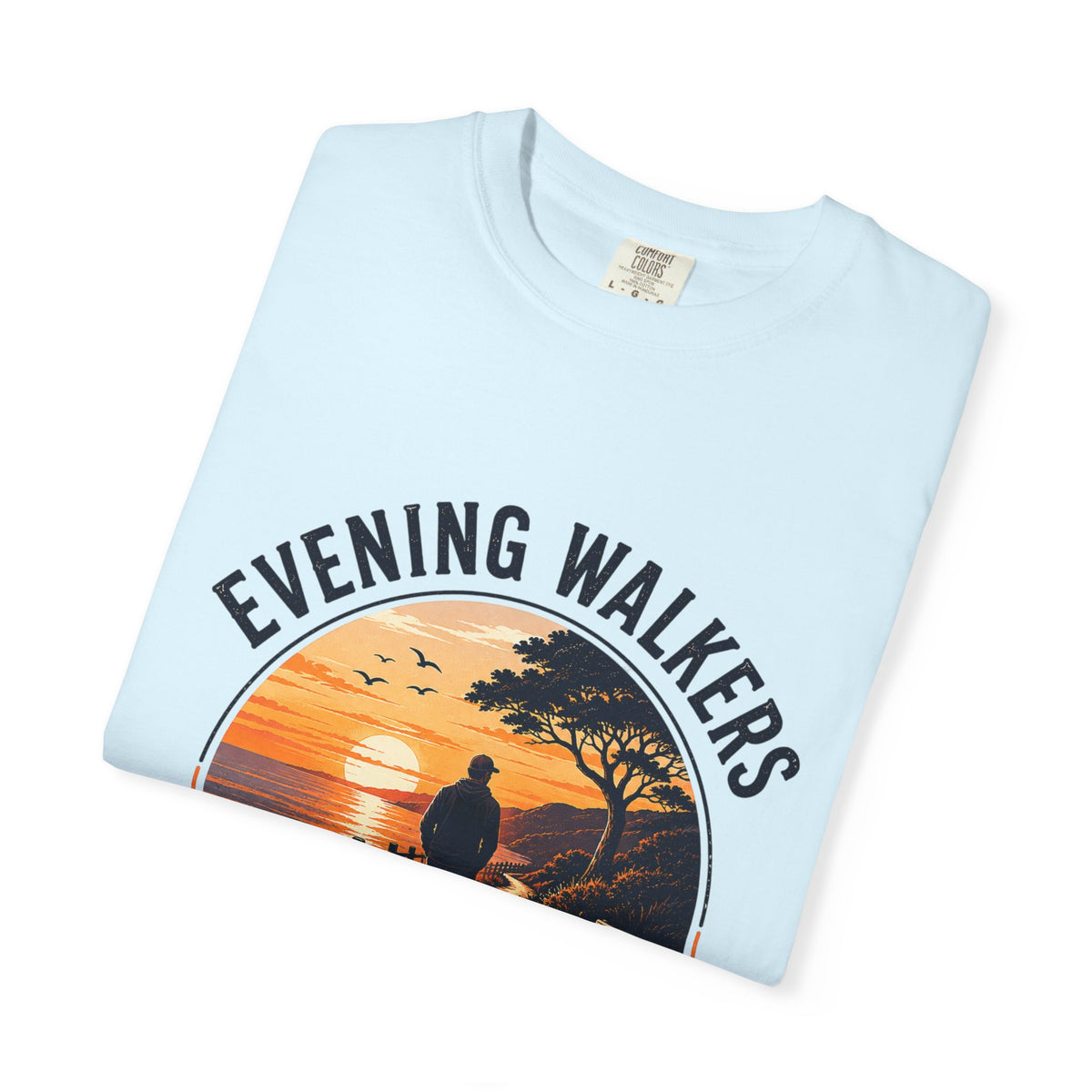 Sunset Walk T-Shirt — "Evening Walkers: Just One More Sunset Walk" Graphic Tee