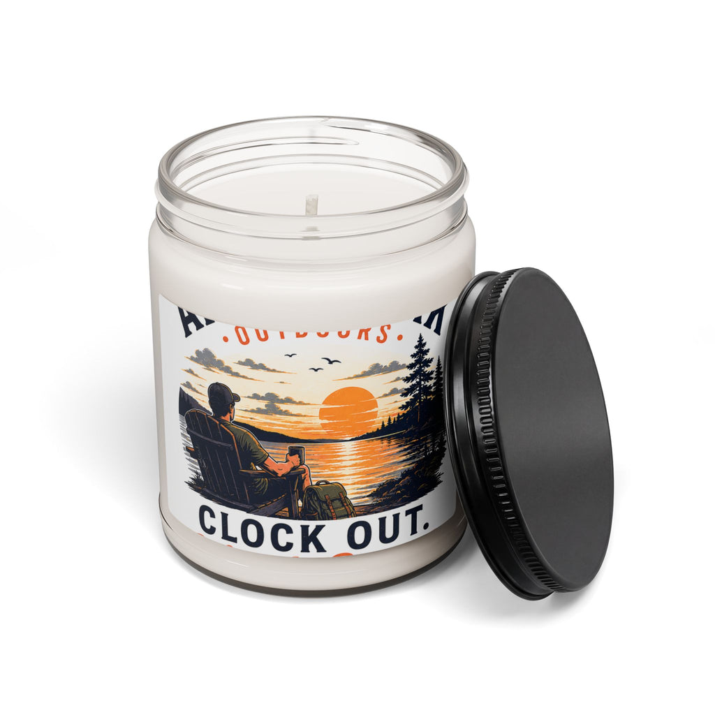 Clock Out Sunset Candle — 9oz Soy Candle with 'Clock Out' Outdoors Design