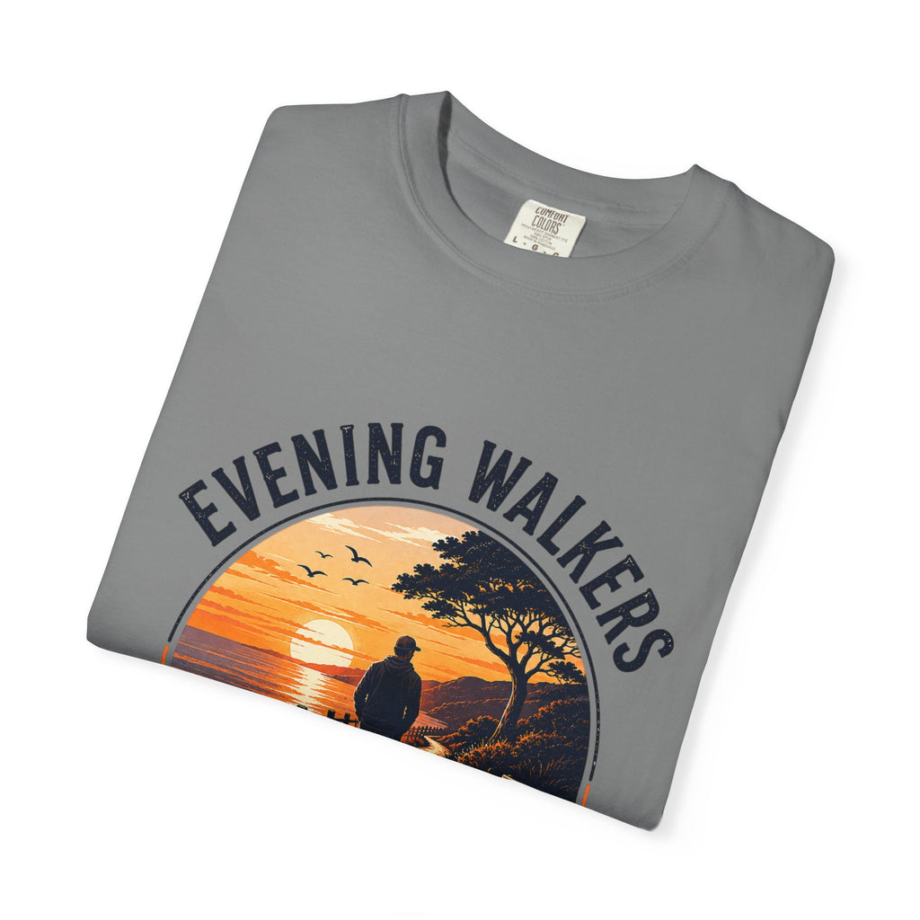Sunset Walk T-Shirt — "Evening Walkers: Just One More Sunset Walk" Graphic Tee