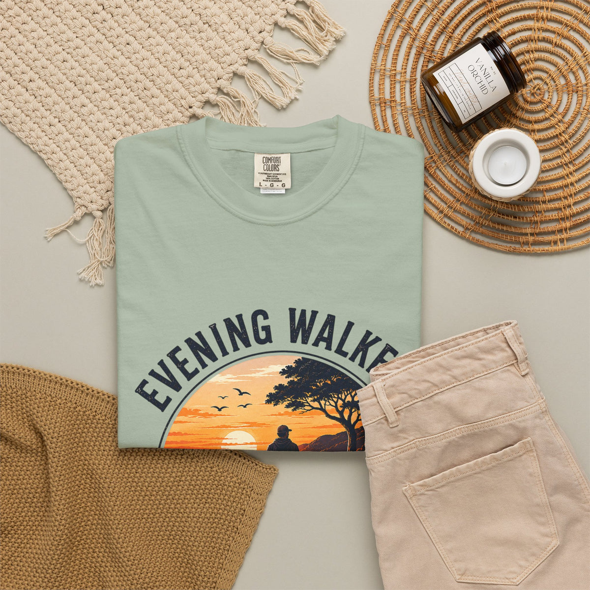 Sunset Walk T-Shirt — "Evening Walkers: Just One More Sunset Walk" Graphic Tee