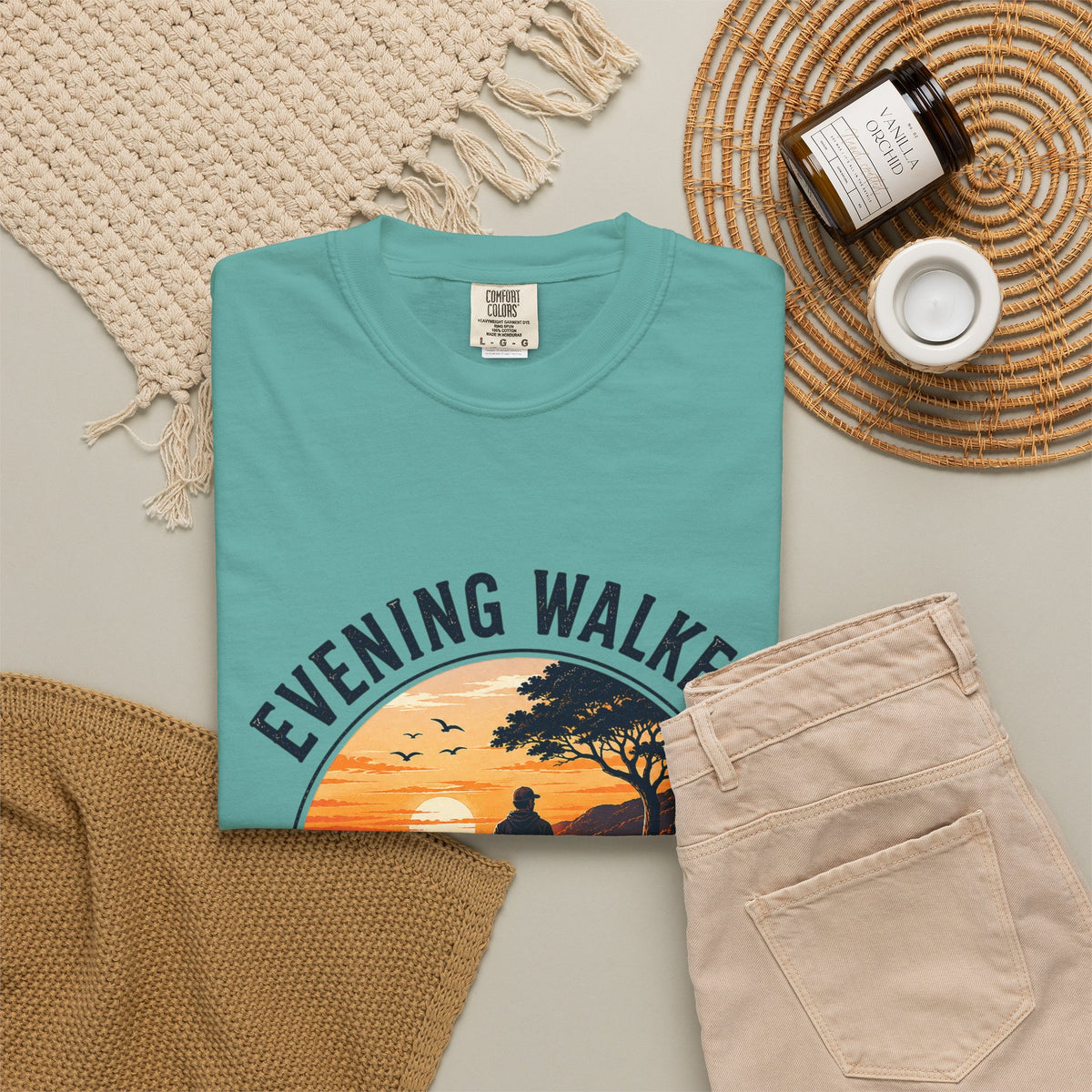 Sunset Walk T-Shirt — "Evening Walkers: Just One More Sunset Walk" Graphic Tee