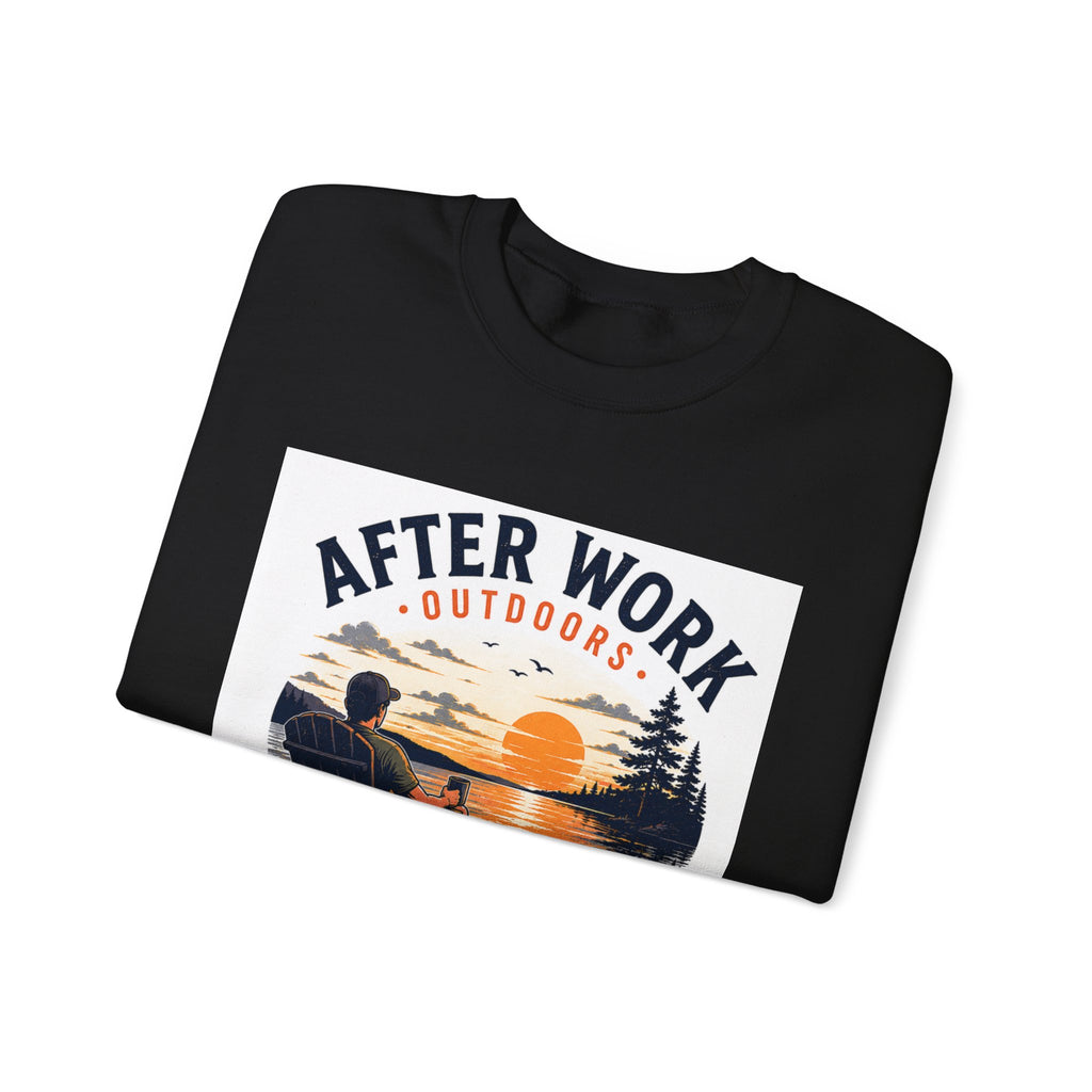 Crewneck Sweatshirt — "After Work Outdoors: Clock Out Watch Sunset" Graphic