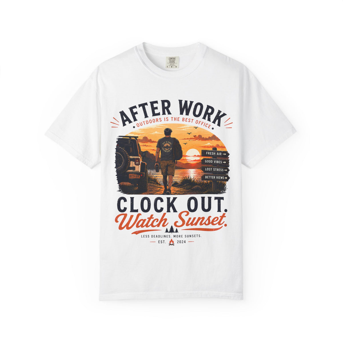 After Work Clock Out Watch Sunset T-Shirt